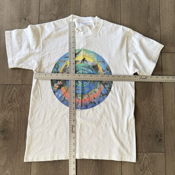 Vtg 90s Human-I-Tees Circle Of Life Faded Shirt M USA Animal Nature Art Grunge - Picture 2 of 14